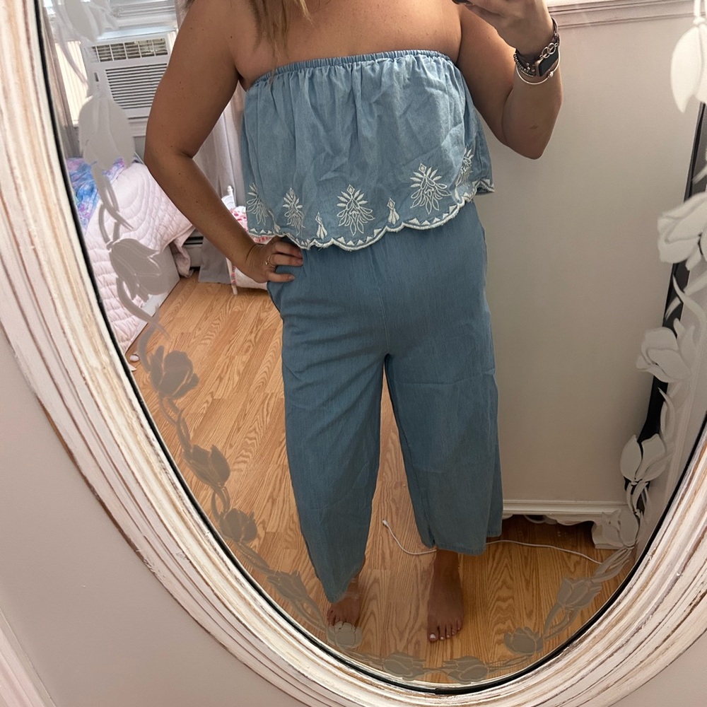 Jessica Simpson capri denim jumpsuit